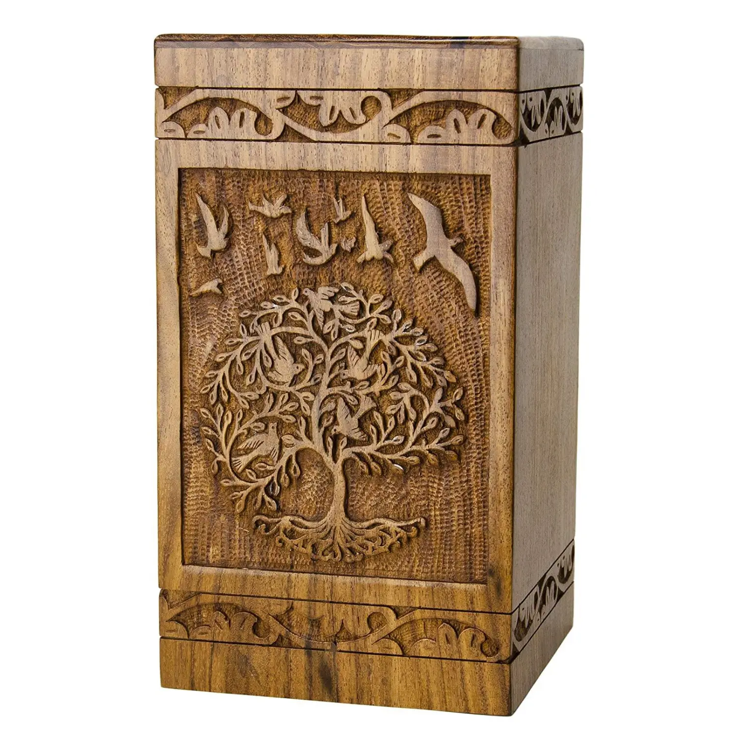 Hỏa Táng urns chim cây của cuộc sống tang lễ Nguồn cung cấp handmade Rosewood gỗ hỏa Táng tro bằng gỗ urn cho người lớn tro