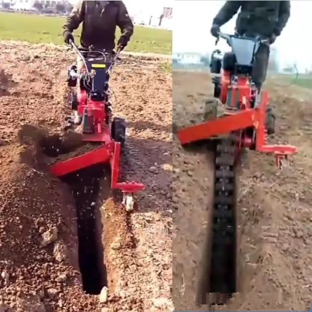 Vari tipi di tipo di catena scavo ammaraggio macchina Multifunzionale frutteto a piedi trattore catena tipo di scavo macchina