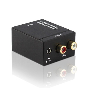 Coaxial óptico Digital a analógico, convertidor de audio R/L RCA de 3,5mm con cable de carga usb y cable óptico