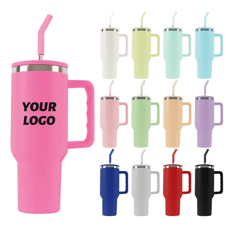 Tasse thermique personnalisée à double paroi isolée en acier inoxydable Adventure Quencher Mug de voyage extérieur 40 Oz Tumbler avec poignée