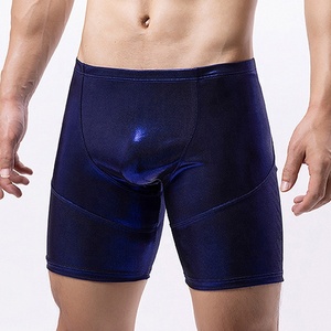 Mens sáng bóng chặt chẽ sexy quần short ướt nhìn cơ bắp boxer tóm tắt da Boyshorts căng boxershort tập thể dục quần áo cộng với Kích thước quần short - Product Image 3