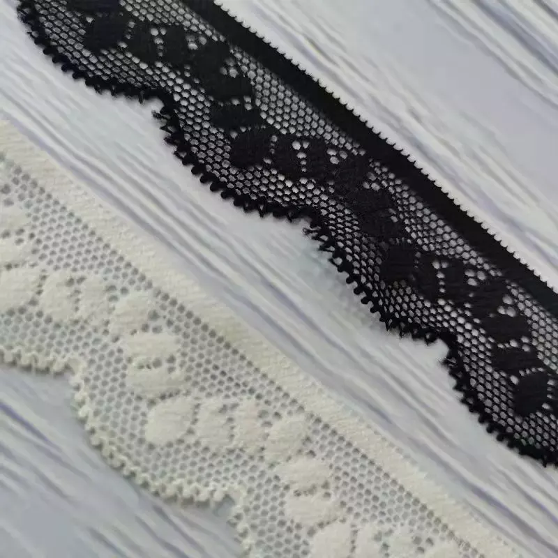 Zj24023-1 nuovo Design Bl pigiama nero pizzo di Nylon 2.5cm di larghezza Spandex pizzo elastico per biancheria intima abito da sposa
