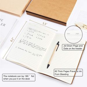 Cuadernos y diarios Kraft A5 de 60 páginas forradas para estudiantes que hacen planes, notas de escritura, cuaderno de oficina y escuela - Product Image 2