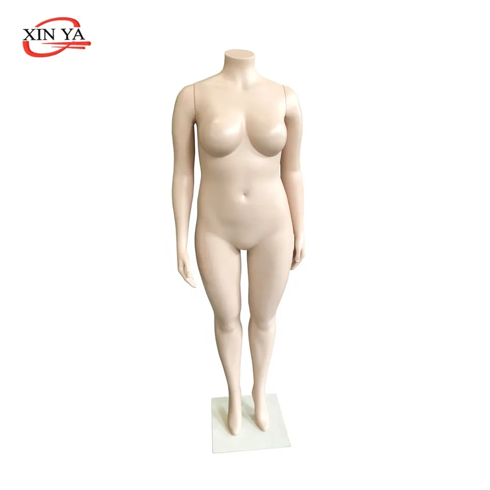 Plastic Female Plus Size Full Body Mannequins wiht Head  988-with metal base 