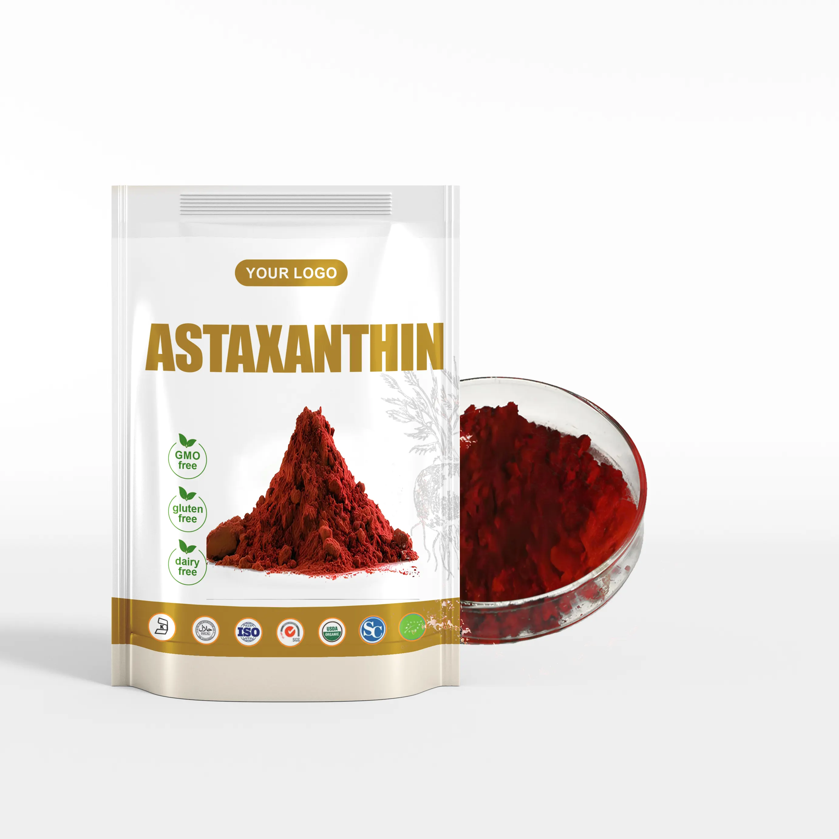 ราคาที่ดีที่สุดออร์แกนิก Astaxanthin 2% 5% ผง Astaxanthin บริสุทธิ์ธรรมชาติ 100%