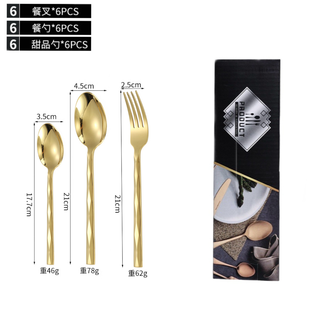 Or en forme de diamant 18pcs