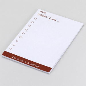 Bloc de notas compacto blanco de hojas sueltas con diseño motivacional personalizado Bloc de notas duradero ecológico pequeño - Product Image 1