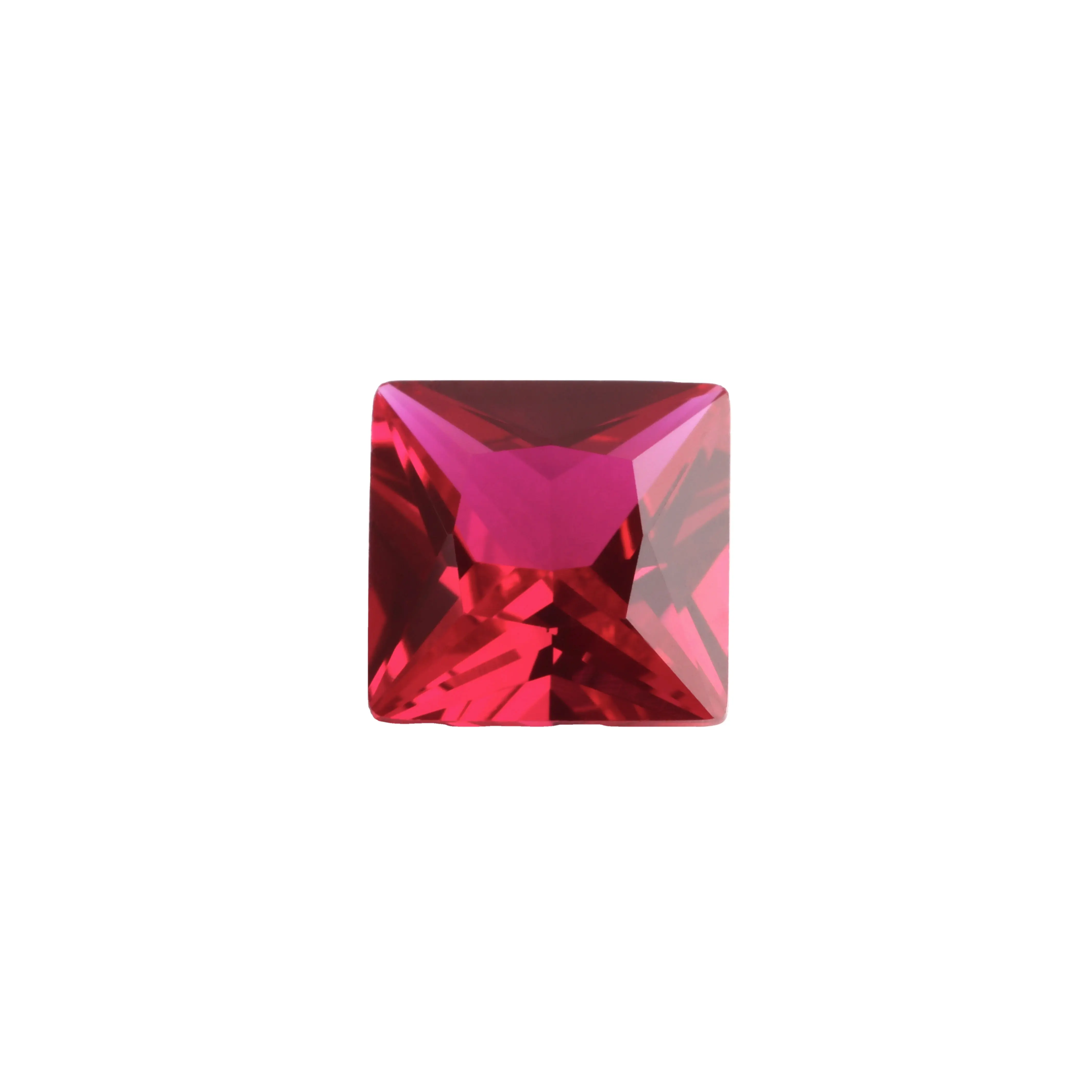 Идеальное качество 6*6 размер квадратной формы вырезать многофункциональный красный цвет синтетический Рубин