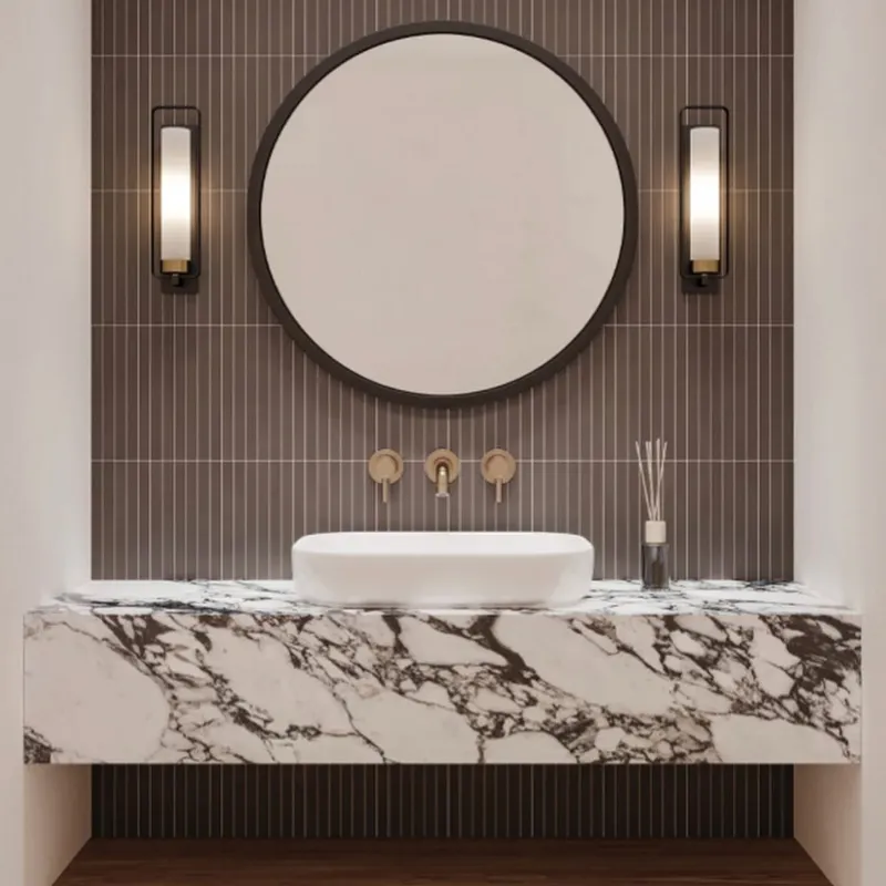 Под заказ, натуральная Альта Calacatta, мраморный фиолетовый мраморный камень, туалетный столик для ванной комнаты