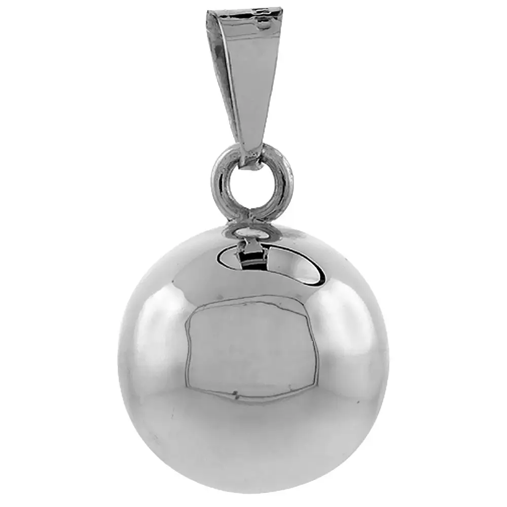 Plain Silver Round Ball Globe Harmony Balls Chime Ball Pendant 20mm