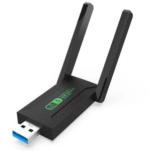 双频2.4G 5G USB 3.0 WIFI USB网卡适配器无线USB 1200Mbps WiFi加密狗，带笔记本电脑接收器天线