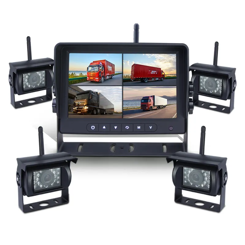 Système de caméra de recul sans fil étanche bus/camion/vr de 7 pouces système de caméra de camion sans fil