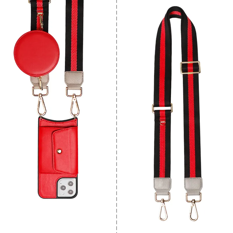 Collana personalizzata di lusso Crossbody Designer Custom Vegan porta cellulare portafoglio in pelle custodia per telefono