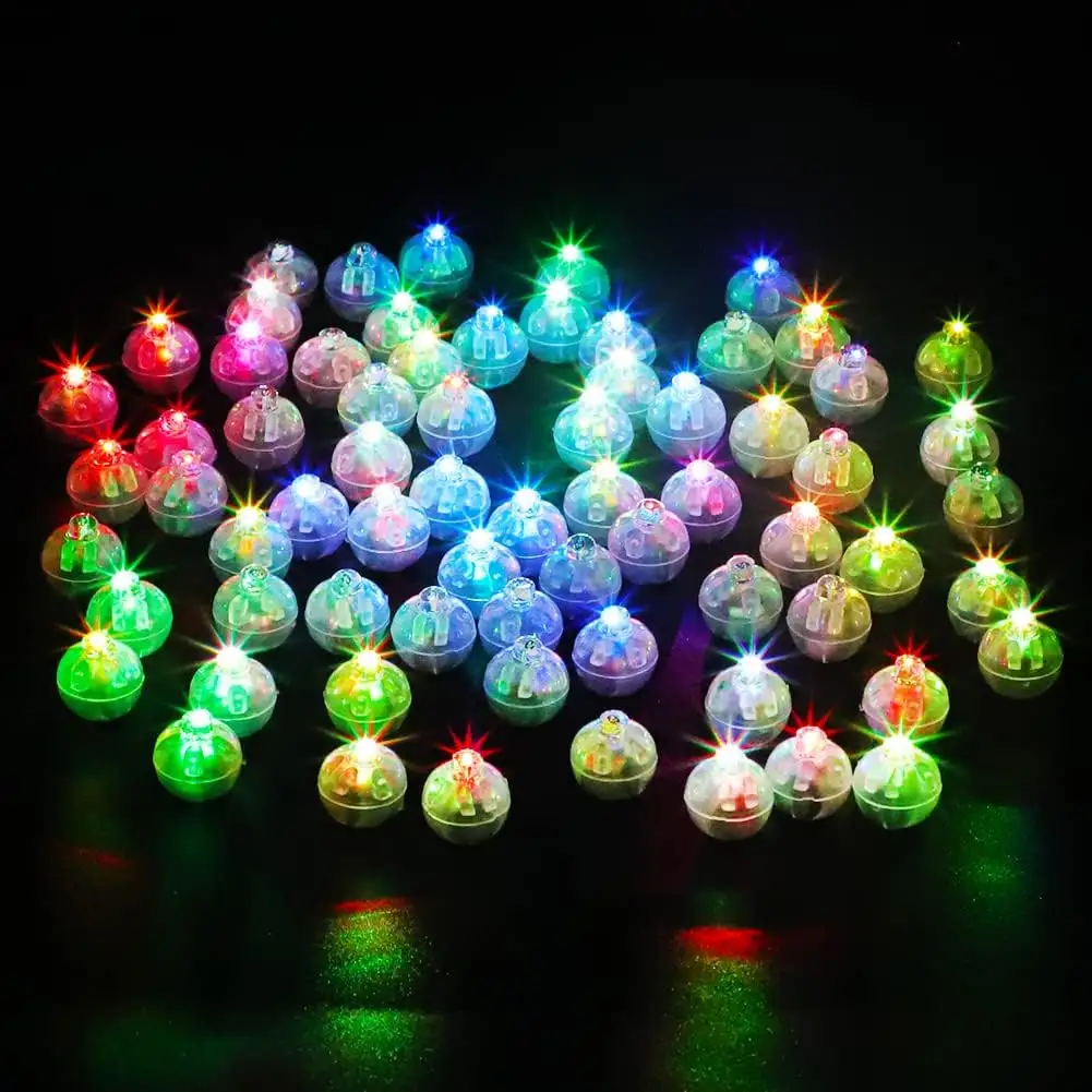 Mini luces LED, globos, linternas de papel, luz amarilla, lámpara de bola para decoraciones de fiesta de navidad