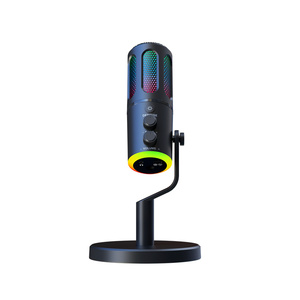 ゲインボタンプラグアンドプレイコンデンサーコンピューターPCラップトップMIC for Play Station Gaming StreamingMICを備えたUSBデスクトップマイク - Product Image 1