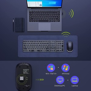 Juego de teclado y ratón recargable con retroiluminación RGB inalámbrica de 2,4G - Product Image 3