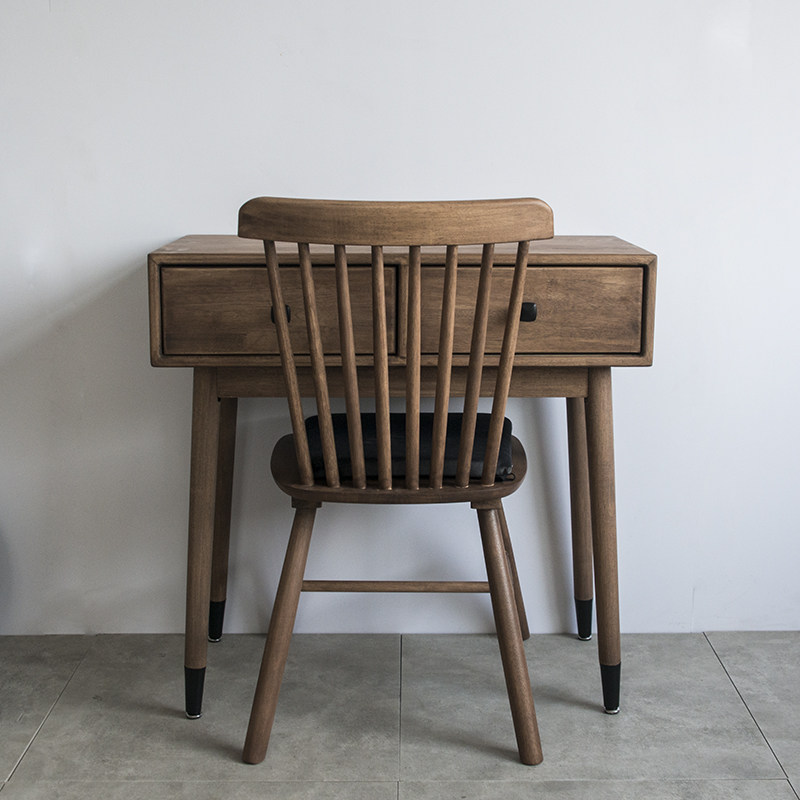8040 bois massif deux tiroirs sans miroir + fauteuil à oreilles