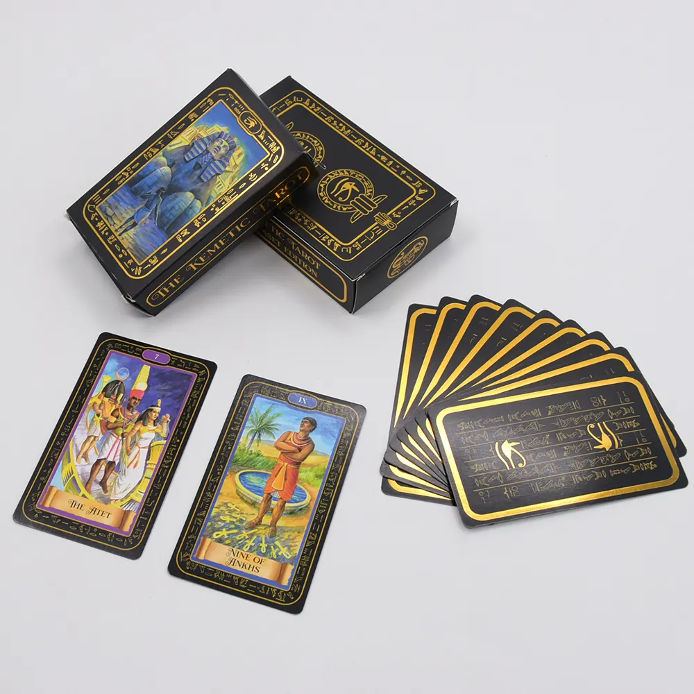 Kartu Tarot Bertepi Emas Kustom Kualitas Tinggi dengan Instruksi Buku