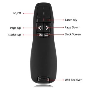 K400 PPT Presenter Pointer penna telecomando K400 PowerPoint2.4G Controller con ricevitore USB per Windows accesso al Computer - Product Image 1