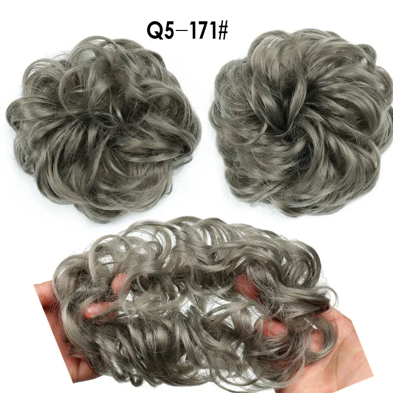 Manufacturer Wholesale Wig Women's Curling Hair Ring Ball Head Hair Twister Fluffy Matte Simulation Hair Wig Bun Head Flower