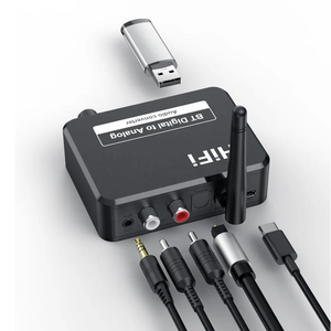 <strong>Digital</strong> to Analog <strong>Audio</strong> DAC Converter Spdif Optical Fiber Signal to 3.5MM 3.5 AUX 2 <strong>RCA</strong> Amplifier Decoder Bluetooth 5.0 Receiver - Product Image 3