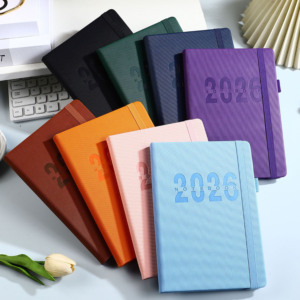 2026 Custom Printing logo English and Spanish Inner Page Agenda <strong>Notepad</strong> 365 Days Diary Planer Notebook <strong>with</strong> <strong>Elastic</strong> Band - Product Image 2