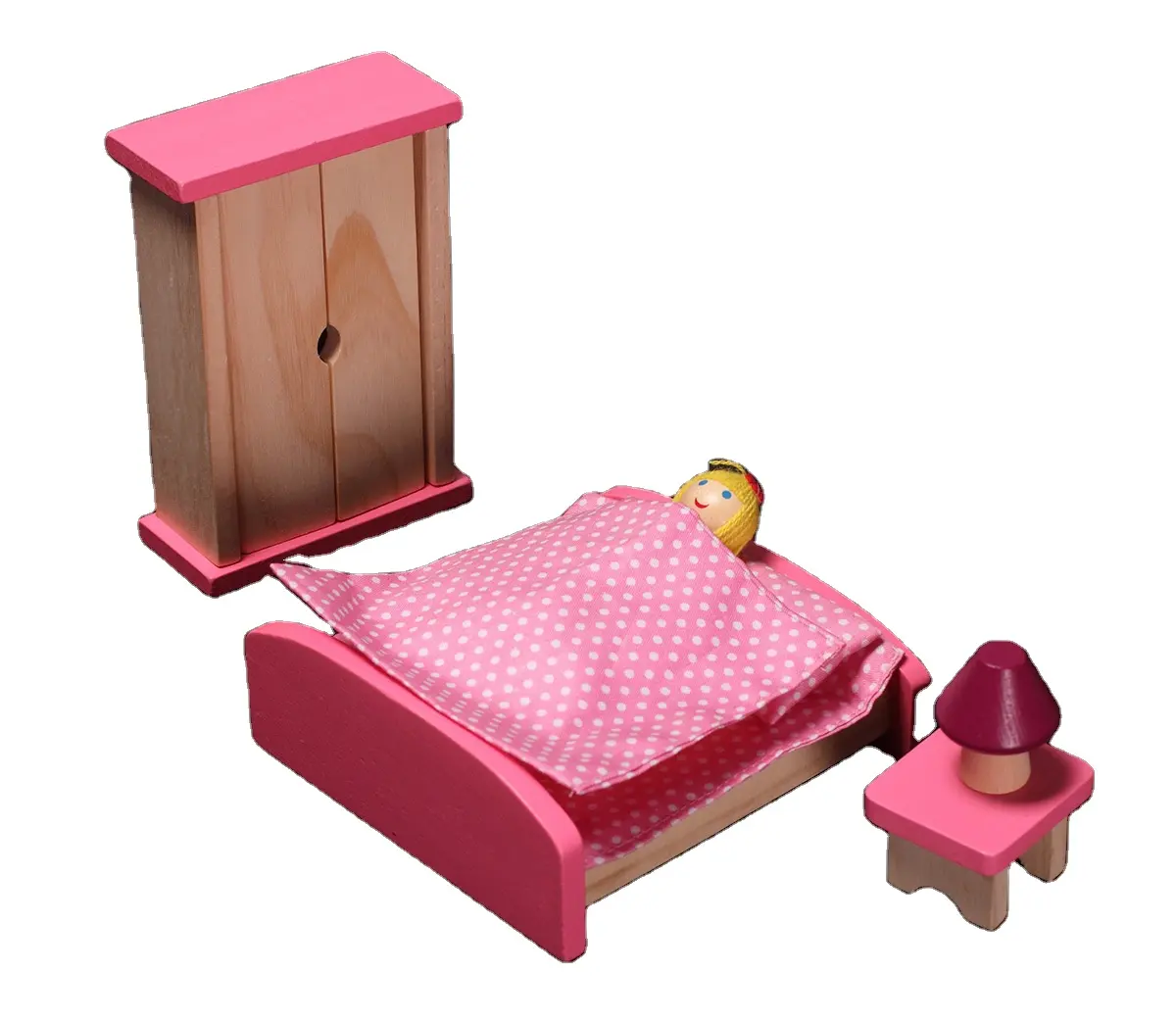Mini móveis artesanal crianças brinquedo boneca, casa de boneca rosa de madeira diy, boneca, casa, móveis, brinquedo