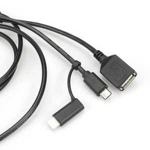 自定义Type-C到usb-a母微型USB和闪电2合1集线器，带屏蔽笔记本电脑/笔记本电脑的多端口usb-c适配器 - Product Image 5