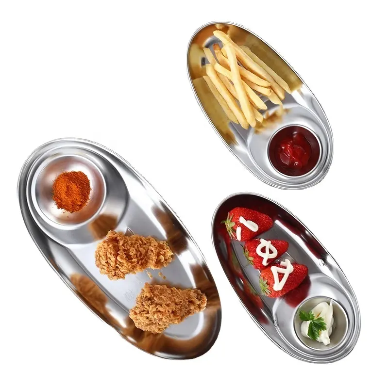 304 stainless steel fried chicken Burger Shop snack serving tray
