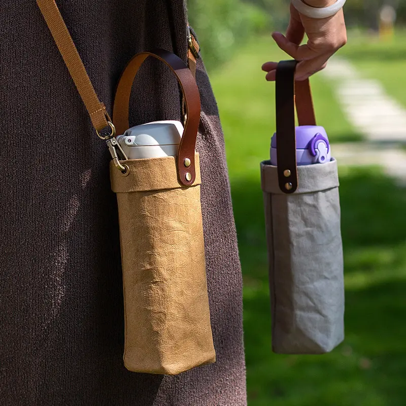 Porte-bouteille d'eau personnalisé avec bandoulière réglable, sac isotherme pour bouteille unique