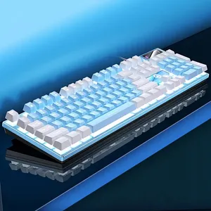 Venta al por mayor multifuncional Oficina hogar PC ordenador Teclado retroiluminado USB con cable teclado para juegos