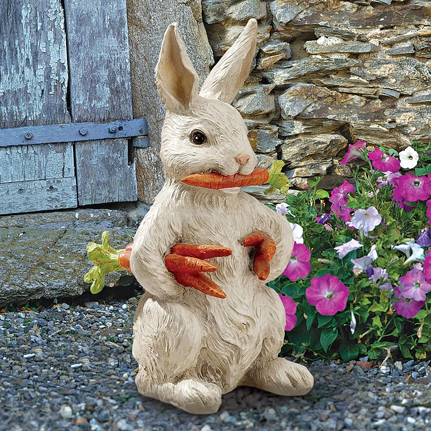 Custom Resin Craft Home Outdoor Garden Decor Rabbit Figurine Easter Bunny Statue con carote