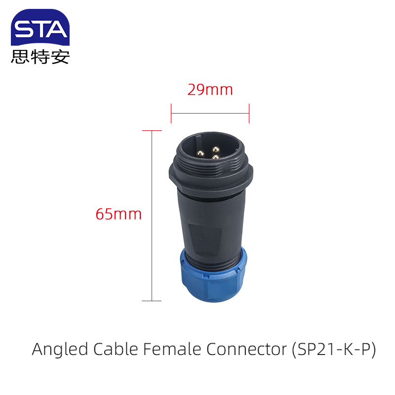 Connecteur de câble en ligne, prise mâle
