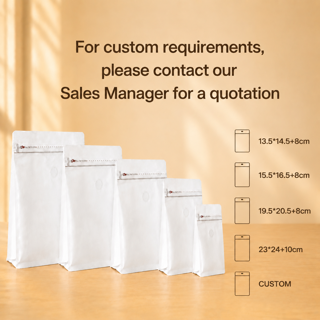 with valve whtie paper cotton packaging