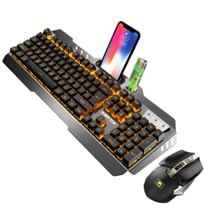 充電式バックライト付きワイヤレスキーボードとマウスセットメカニカルキーボードとマウスコンボ2.4Gワイヤレス伝送Teclado