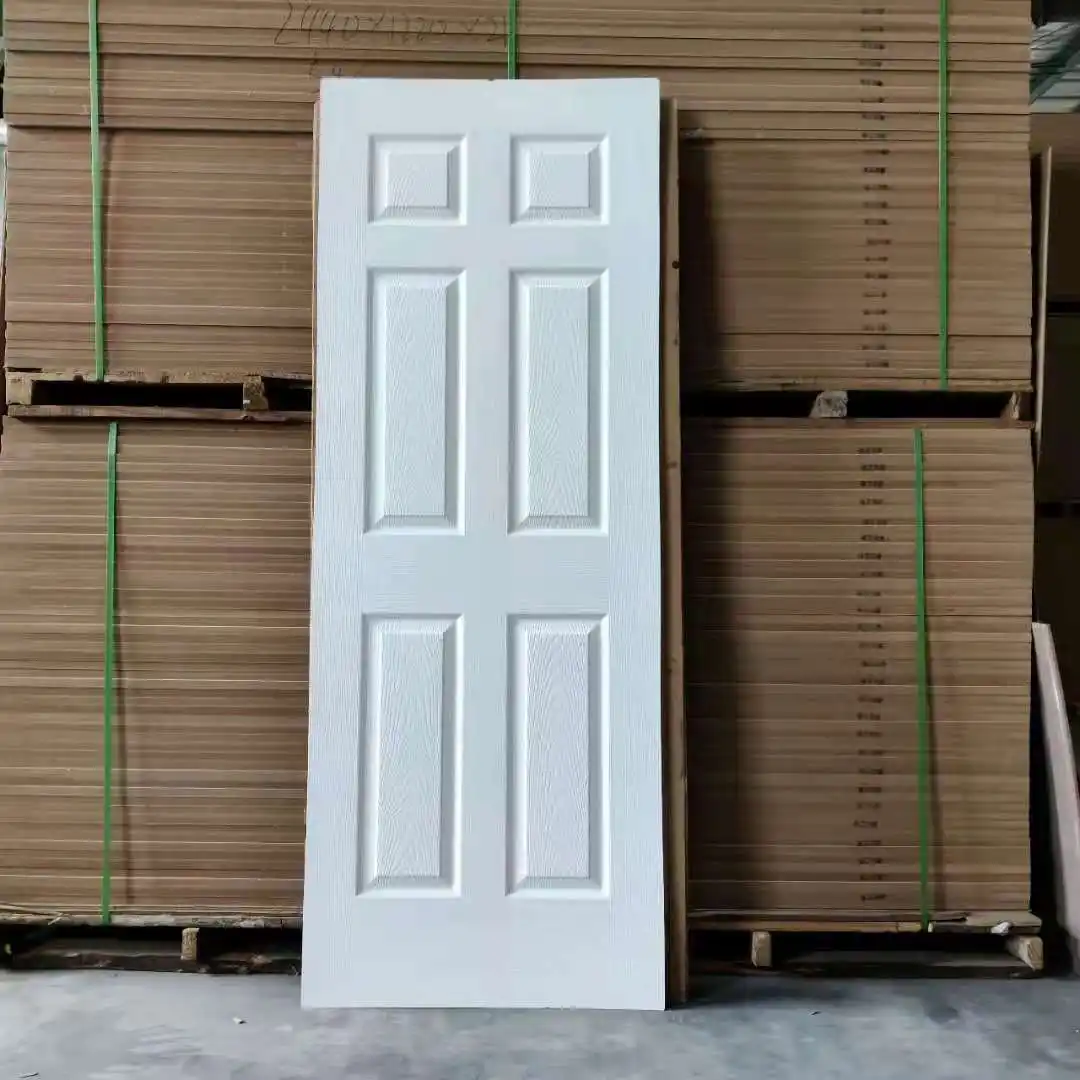 Popular design of melamine wooden door PVC film and white primer wooden door