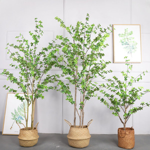 日本のインターネットセレブ人工装飾風景木盆栽床立ち模造緑植物ツリー - Product Image 1