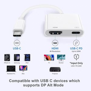 适用于iPhone 15/16 Pro Max C型数字影音高清电视适配器的USB C至高清电视适配器，带100瓦快速充电4K 60hz视频转换器 - Product Image 4