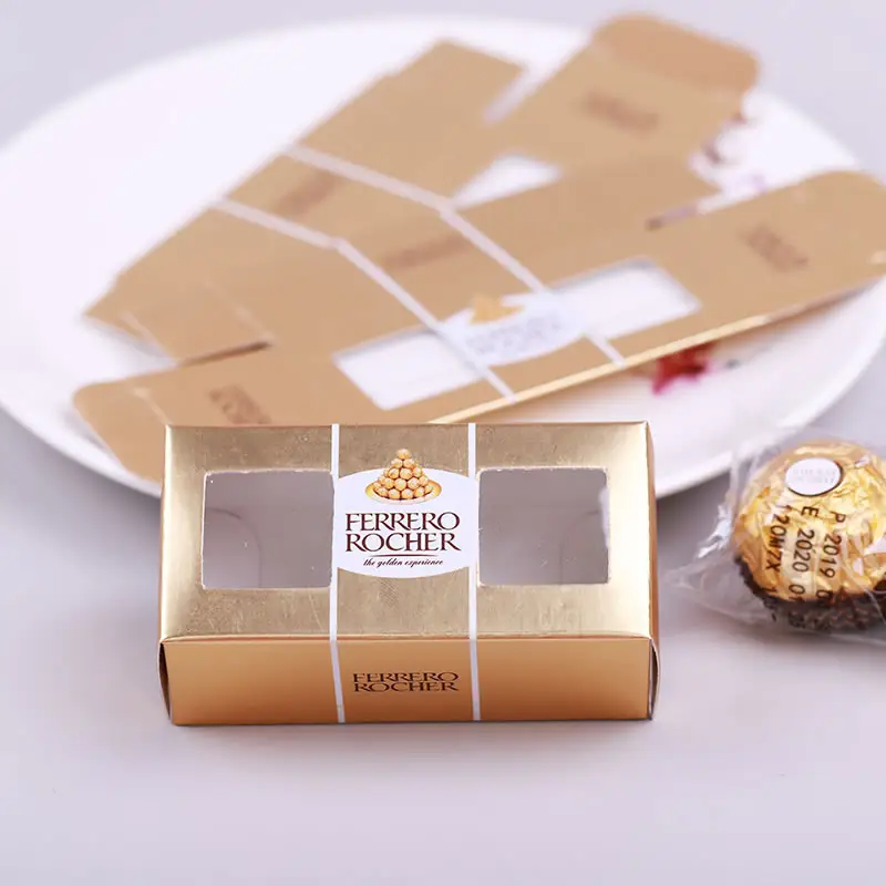 ใหม่ Ferrero Rocher กล่องของขวัญกระดาษ,ของที่ระลึกงานแต่งงานบรรจุภัณฑ์ช็อคโกแลตกล่องขนมตกแต่งงานเลี้ยงวันเกิด