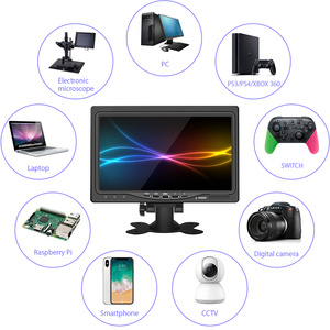 Monitor LCD da 7 pollici poggiatesta portatile HD VGA LCD schermo per auto per Pc/mac Mini/tv/fotocamera/gaming IPS 1024 x600 supporto AV Video CN;GUA - Product Image 5
