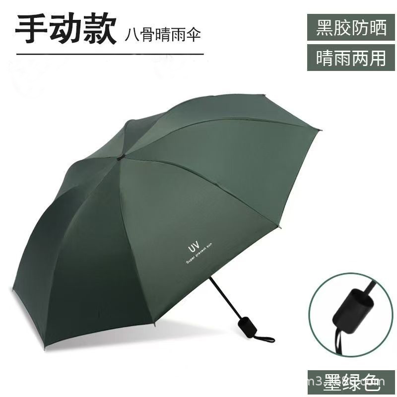 Dark green manual eight-rib