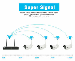 4 CH TUYA应用程序无线IP摄像头4 CH Wifi NVR套件无线wifi ip摄像头nvr套件家庭安全摄像头系统720P防水 - Product Image 4