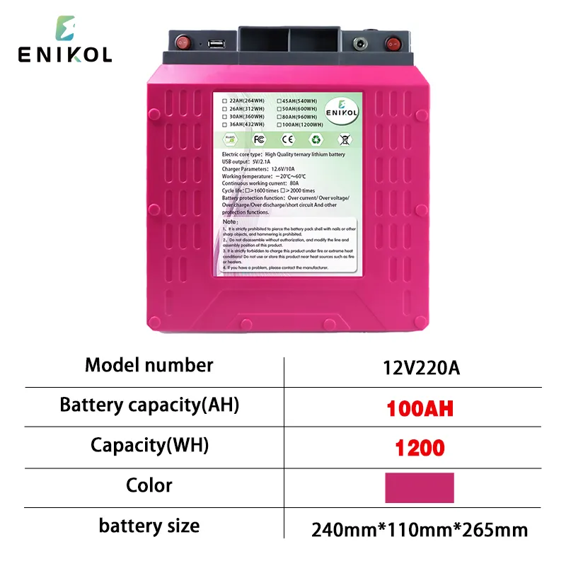 Baterias recarregáveis 12v Bateria de íon de lítio para armazenamento de energia solar 100Ah LiFePO4 Bateria