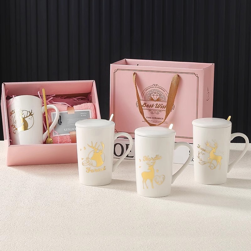 Confezione regalo di polvere di cervo bianco Anshi - copriasciugamano grande