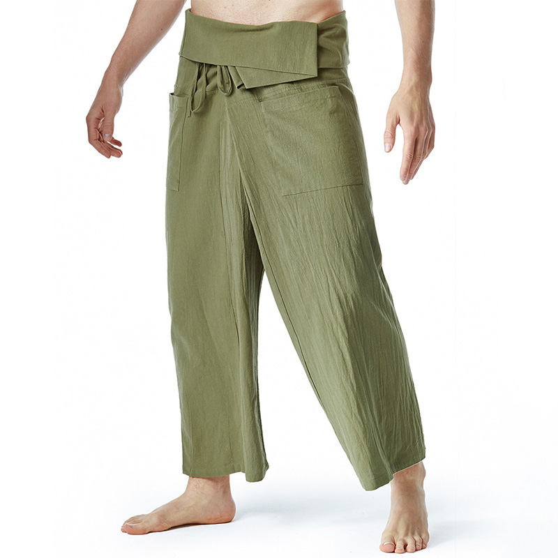 Green Thai Fisherman Pants for Men Women