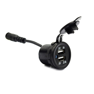 DC <strong>12</strong> <strong>V</strong> 24V Output 5V 3.1A DC Connector Cable Furniture Dual USB Charger <strong>Socket</strong> for Phone Mobile - Product Image 4