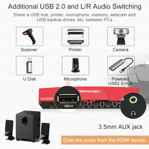 Interruptor kvm de 4 puertos usb c, conmutador de 4 entradas y 1 salida, hdmi, compatible con hdr con emuladores edid, directo de fábrica - Product Image 4