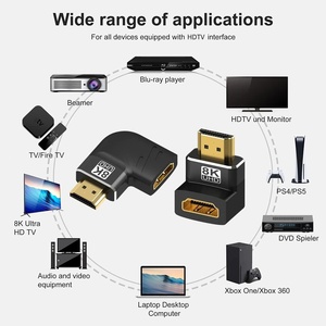 Adaptador 8K HDTV macho a hembra de 270 °, decodificador de ordenador de curva lateral, a Monitor TV, proyector, interfaz de pantalla de fundición, cabezal giratorio - Product Image 4