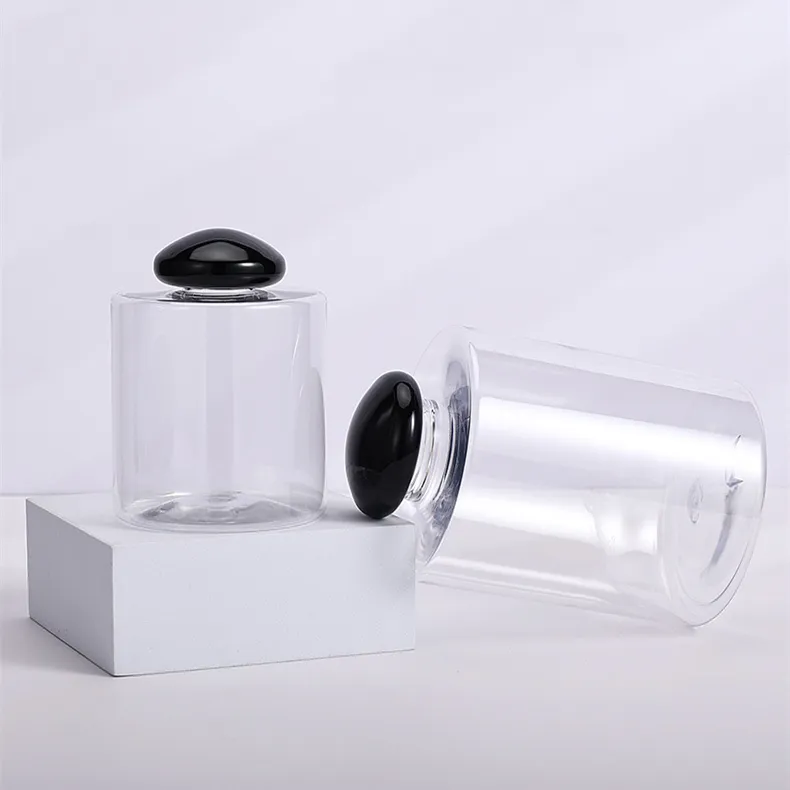 Botella de plástico transparente para maquillaje, recipiente de plástico para champú líquido, líquido, descarga de agua, 250ML, 500ML