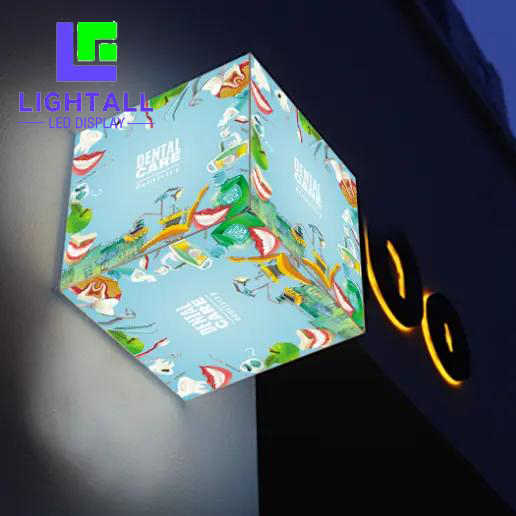 Customization LED Cubes Display Screen Sign Video Wall Waterproof Advertising P3.91 LED Video Logo Sign LED Cube Screen Display